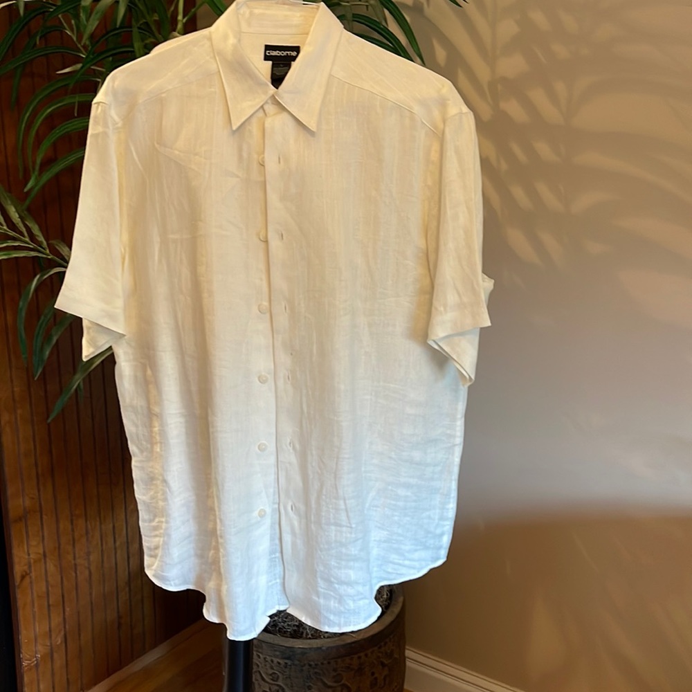 Claiborne mens shirt linen shirt